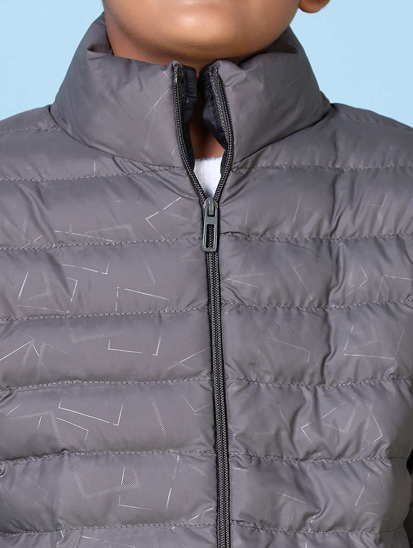 boys solid long sleeve quilted jacket - 21580105 -  Standard Image - 5