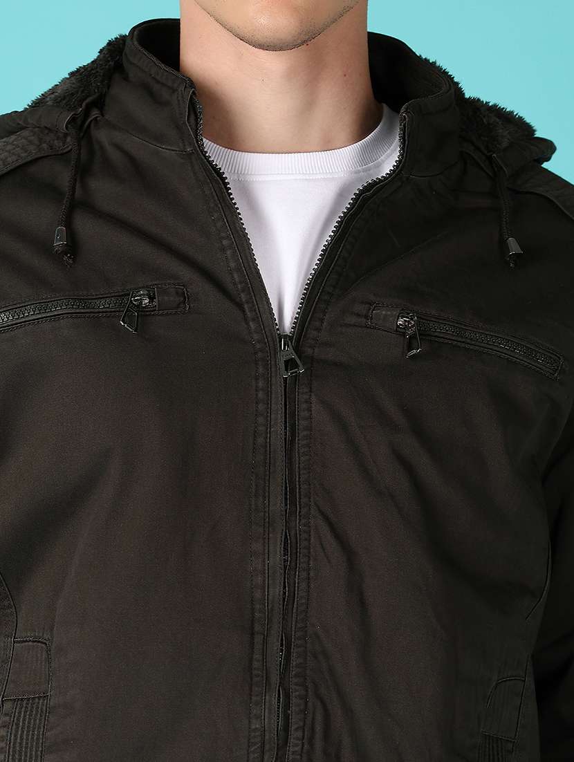 men solid long sleeve bomber jacket - 21580110 -  Standard Image - 5