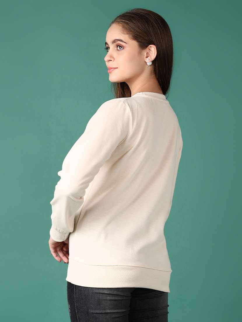 women front print long sleeves sweatshirt - 21580112 -  Standard Image - 3