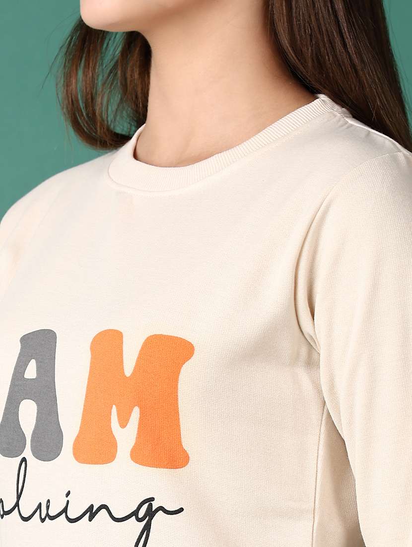 women front print long sleeves sweatshirt - 21580112 -  Standard Image - 5