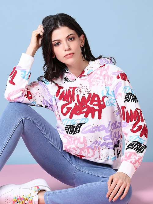 off white spun fleece sweatshirt - 21580169 -  Standard Image - 0