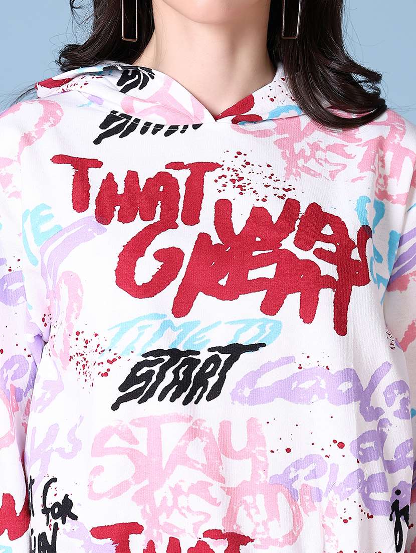 off white spun fleece sweatshirt - 21580169 - Standard Image - 3