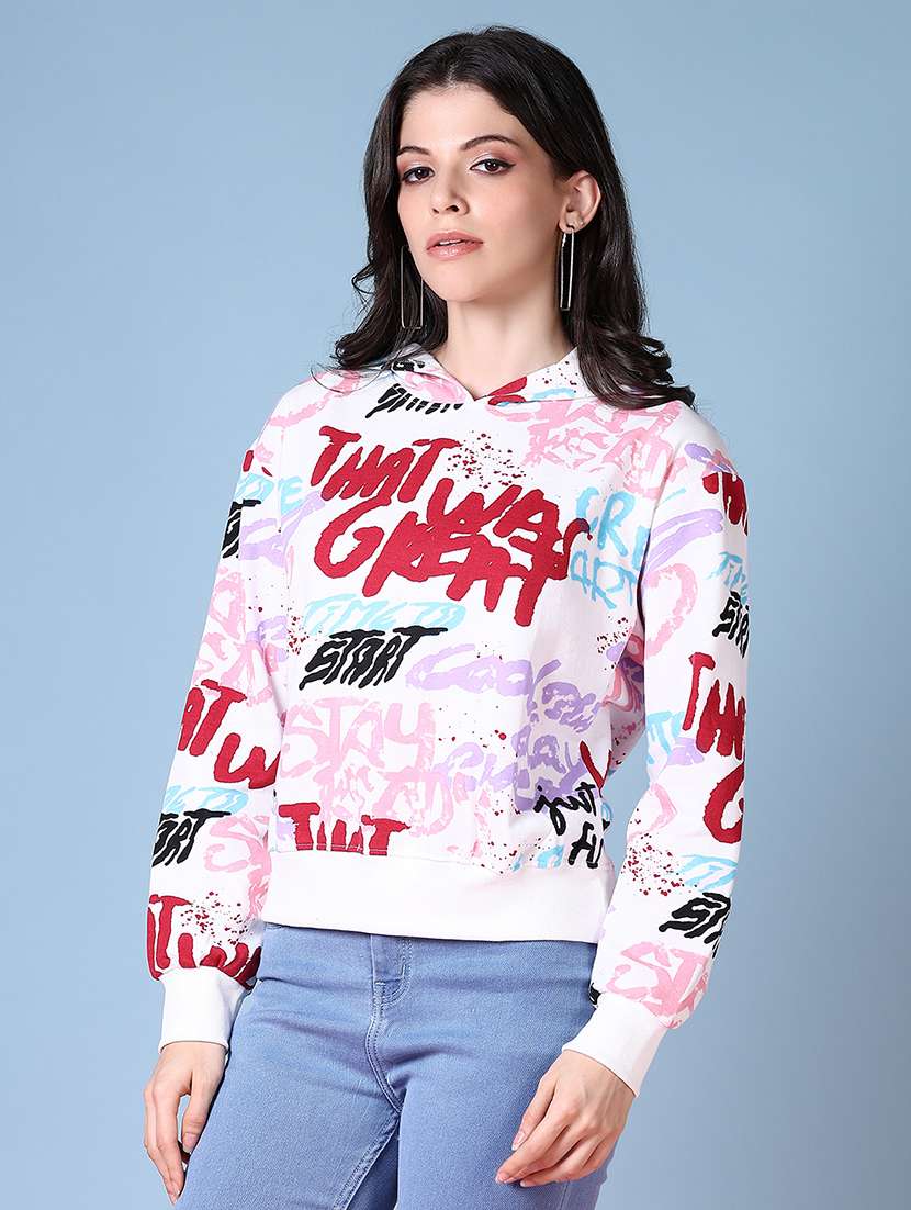 off white spun fleece sweatshirt - 21580169 - Standard Image - 5