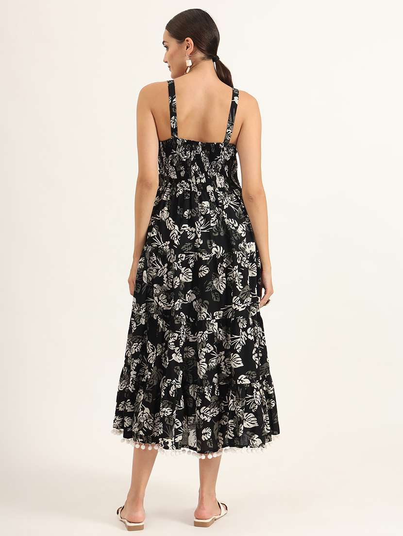 women black printed tiered ethnic dress - 21580812 -  Standard Image - 3