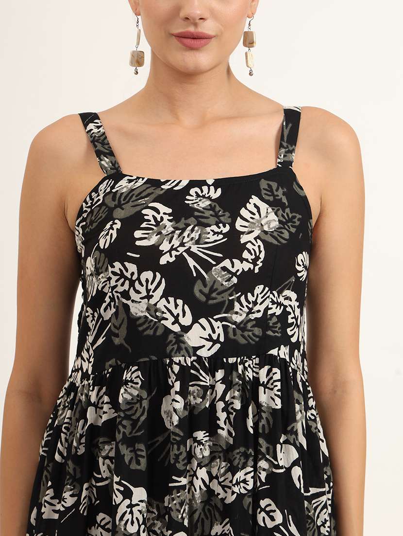 women black printed tiered ethnic dress - 21580812 -  Standard Image - 5