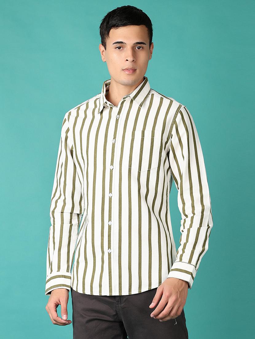 men long sleeves striped casual shirt