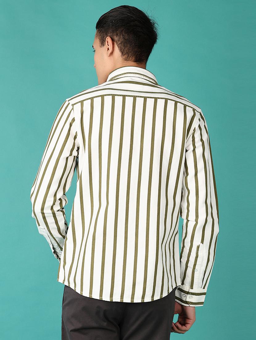 men long sleeves striped casual shirt - 21580883 - Standard Image - 3