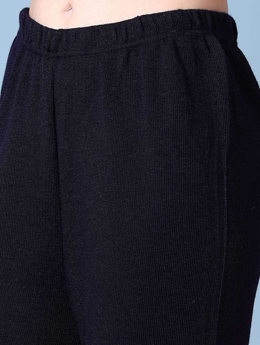 women navy blue solid palazzo - 21580914 -  Standard Image - 5