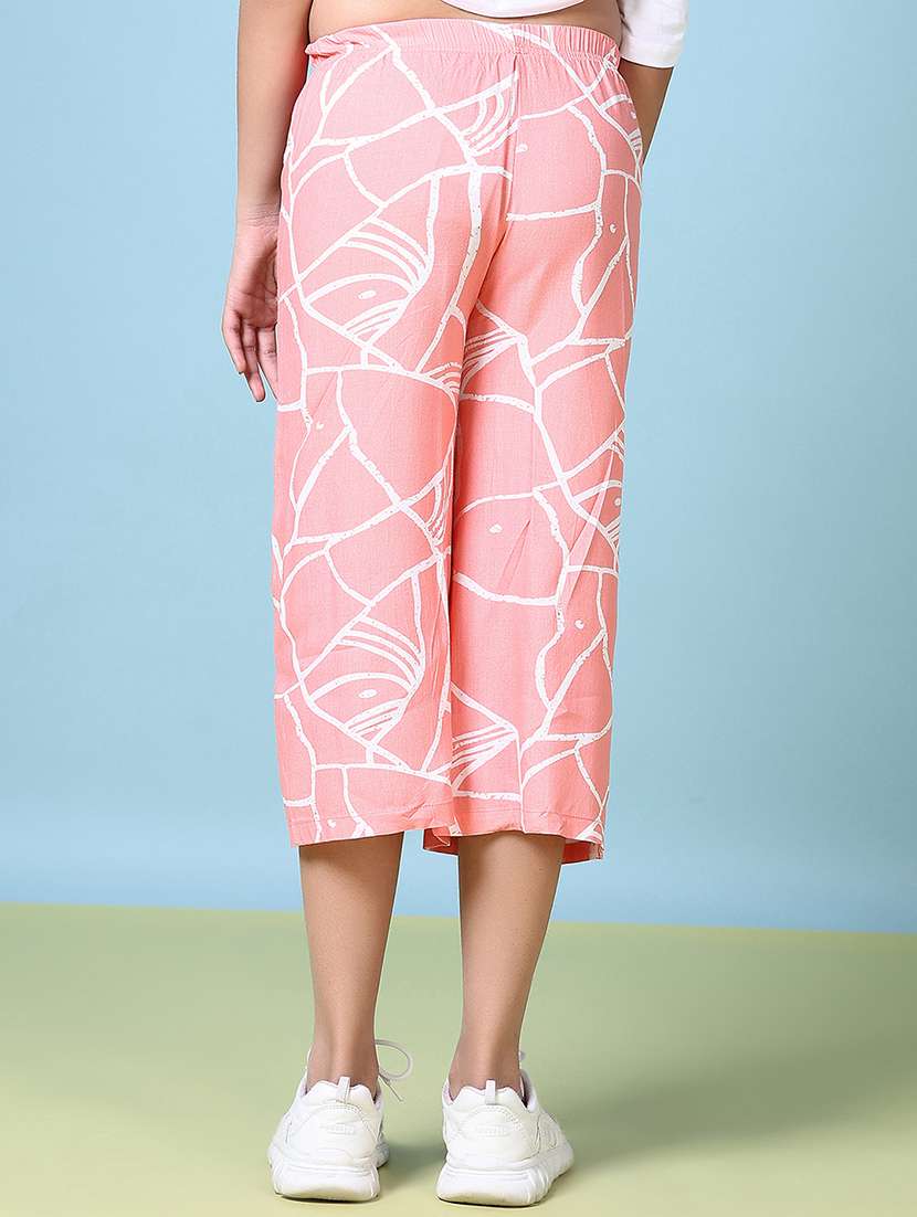 girls printed mid rise culottes - 21580920 -  Standard Image - 3