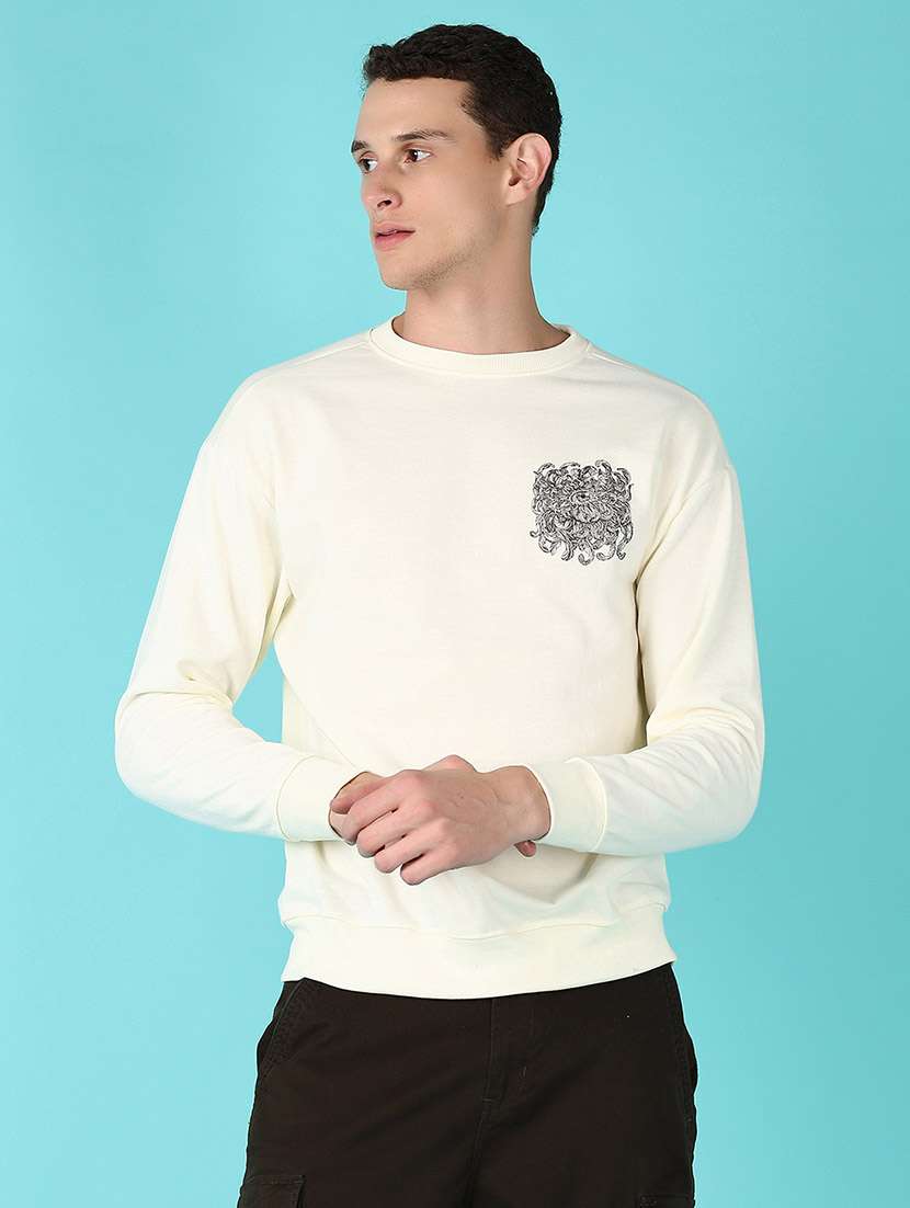 men long sleeves front & back print sweatshirt