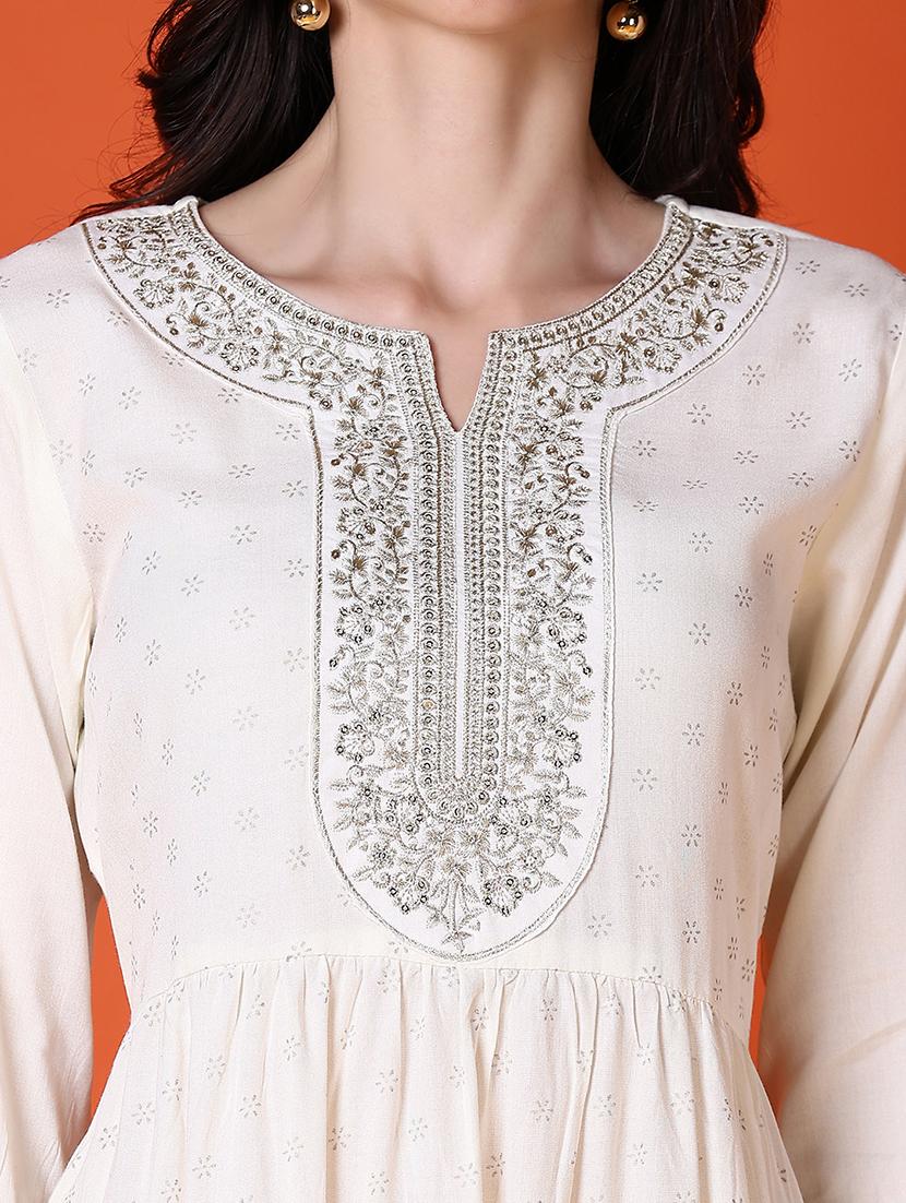 women printed three quarter sleeve a-line kurta - 21580964 - Standard Image - 5