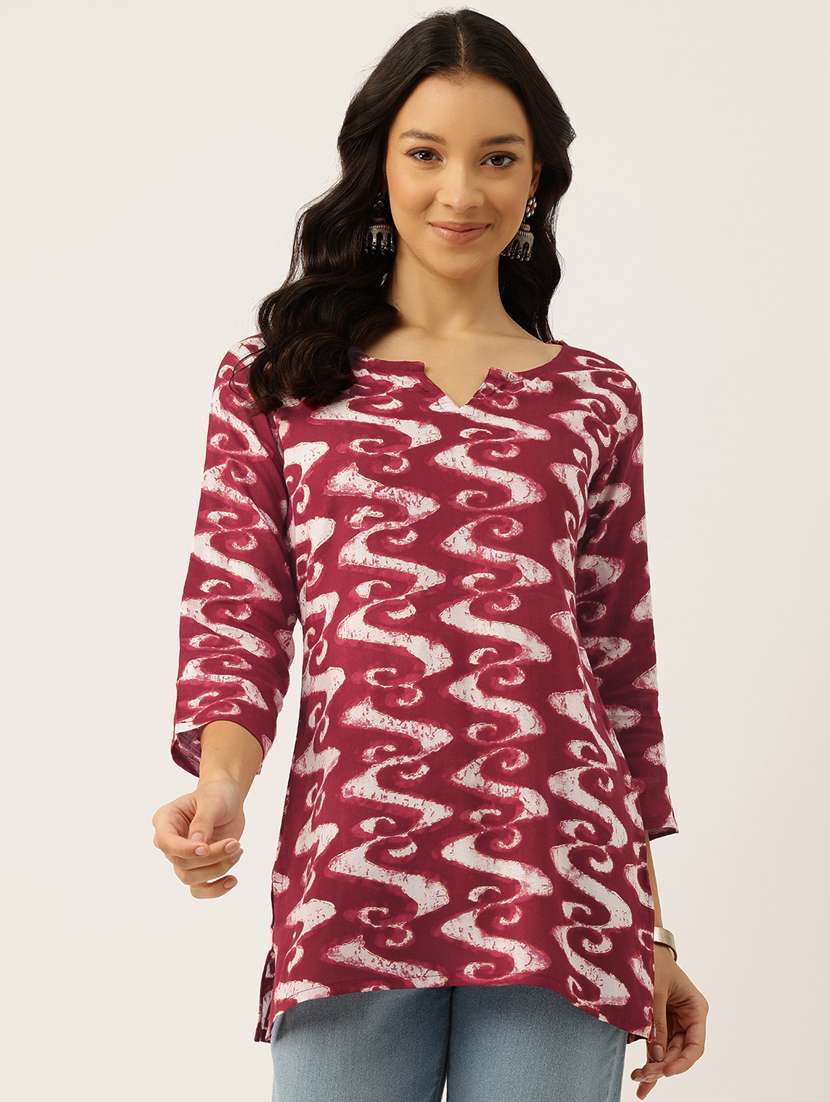 women three quarter sleeve straight kurti - 21581170 - Zoom Image - 0