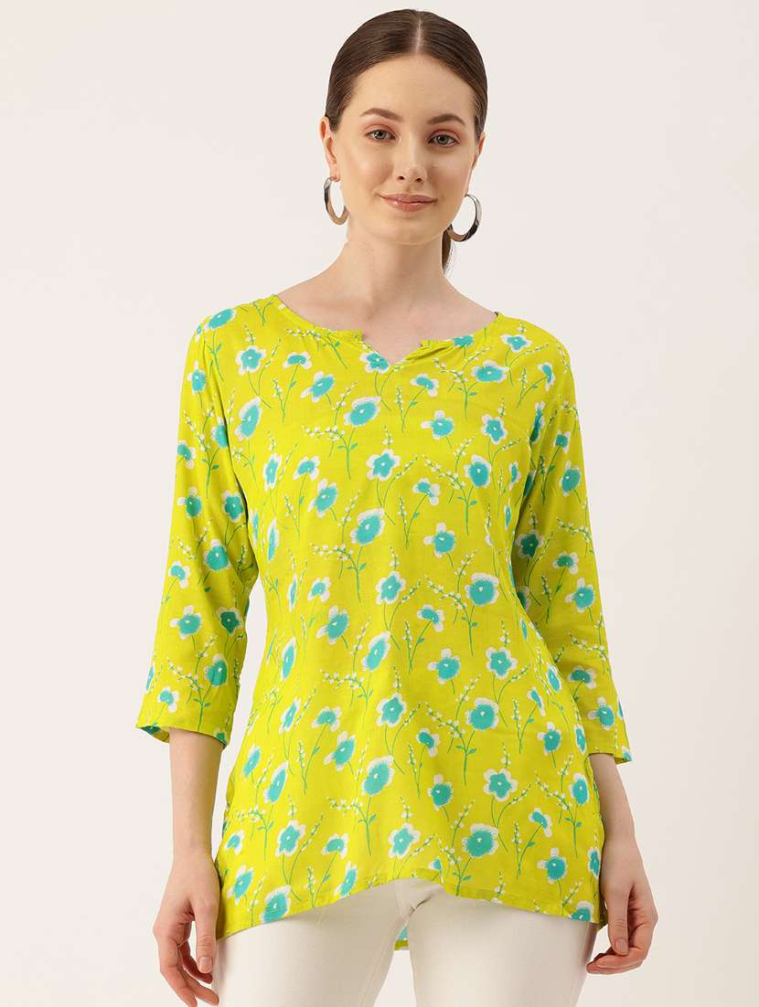 women three quarter sleeve straight kurti