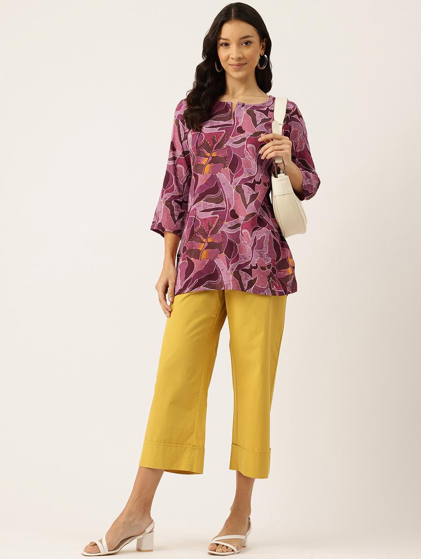 women three quarter sleeve straight kurti - 21581182 - Standard Image - 3