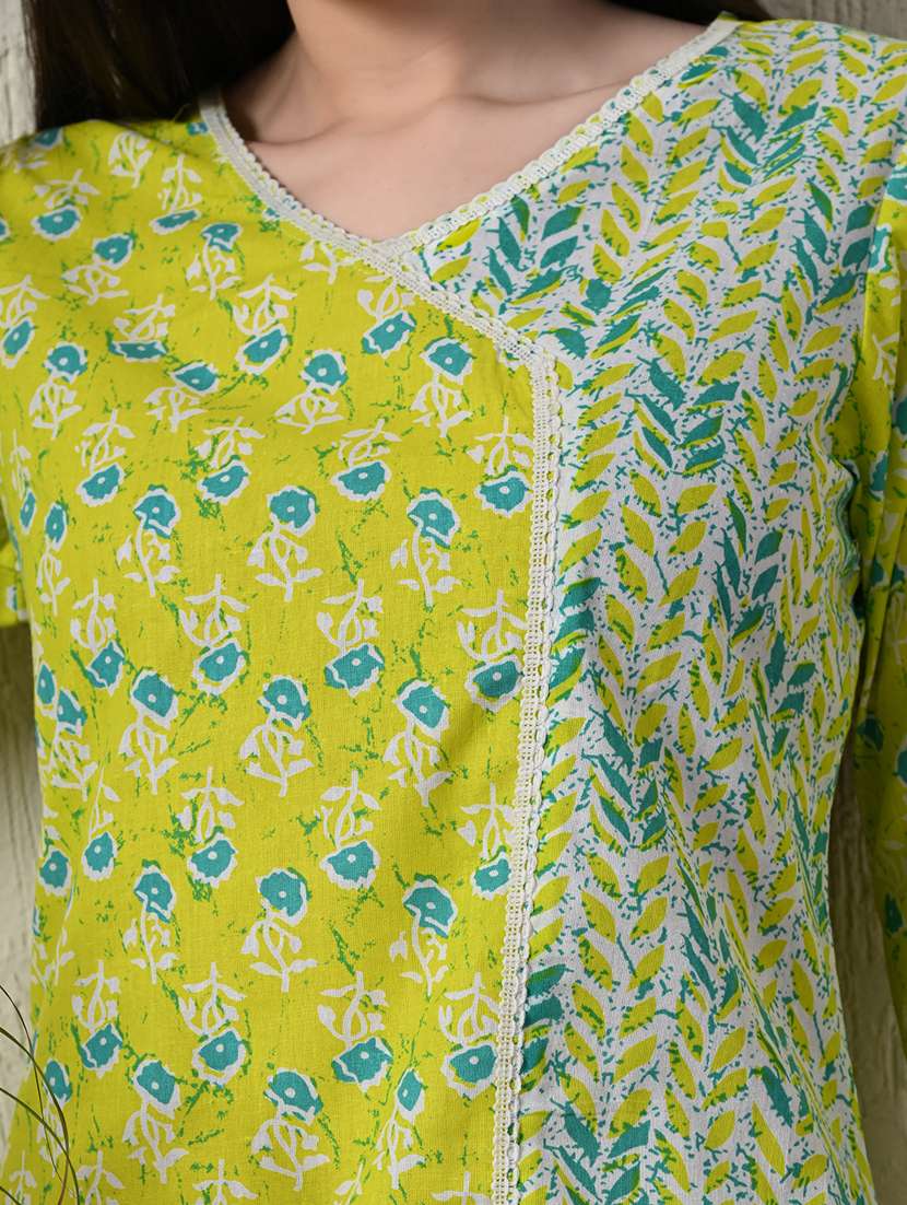 women three quarter sleeve angrakha kurti - 21581187 - Standard Image - 5