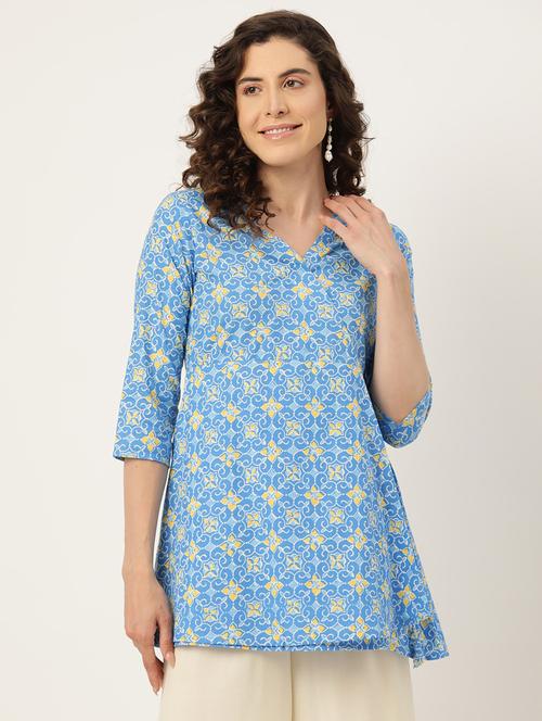women three quarter sleeve angrakha kurti - 21581218 -  Standard Image - 0