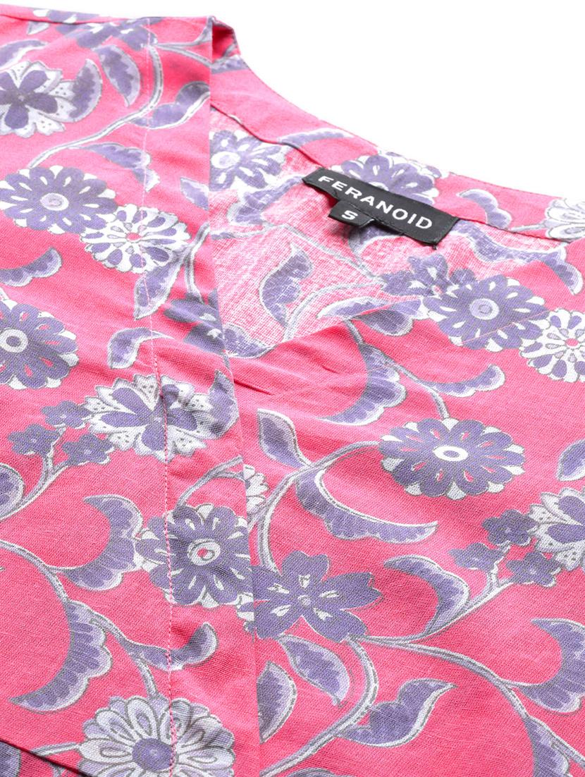 women three quarter sleeve angrakha kurti - 21581240 - Standard Image - 5