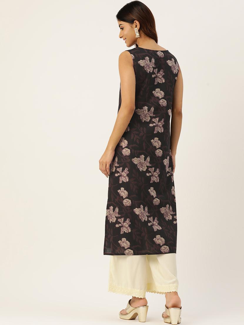 women printed sleeveless straight kurta - 21581242 - Standard Image - 3