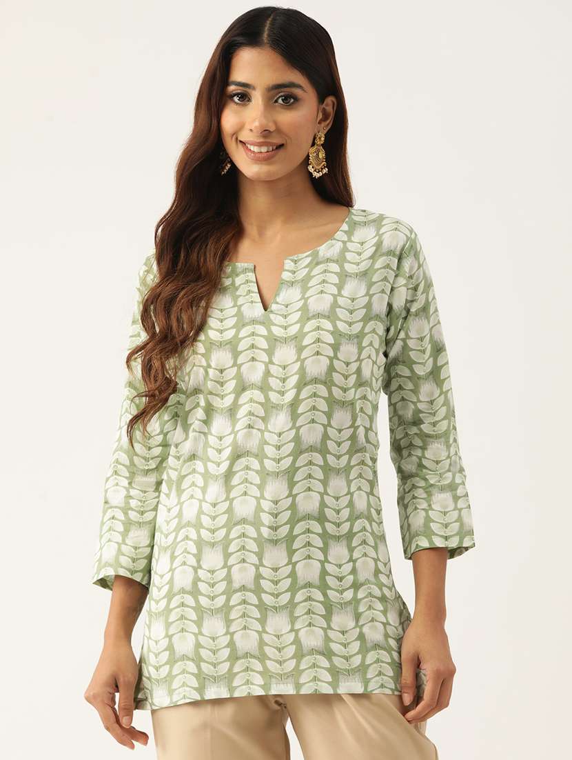 women three quarter sleeve straight kurti