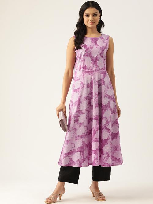 women printed sleeveless a-line kurta - 21581266 - Standard Image - 0