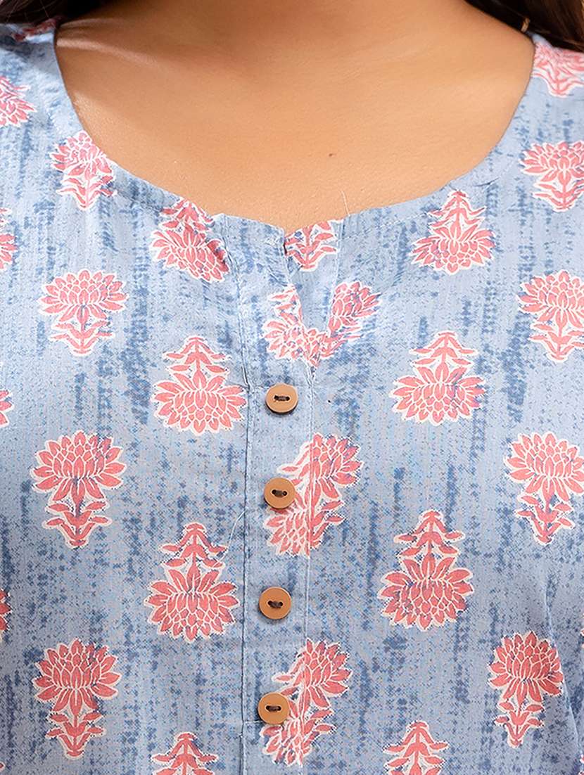 women three quarter sleeve straight kurti - 21581288 -  Standard Image - 5