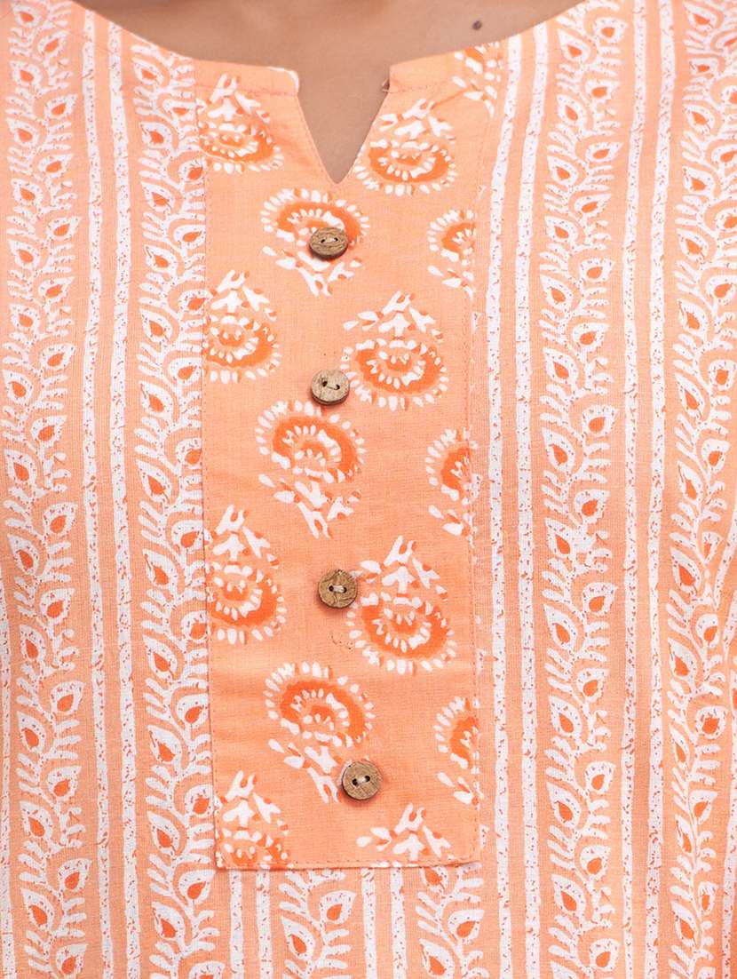 women three quarter sleeve straight kurti - 21581290 -  Standard Image - 5