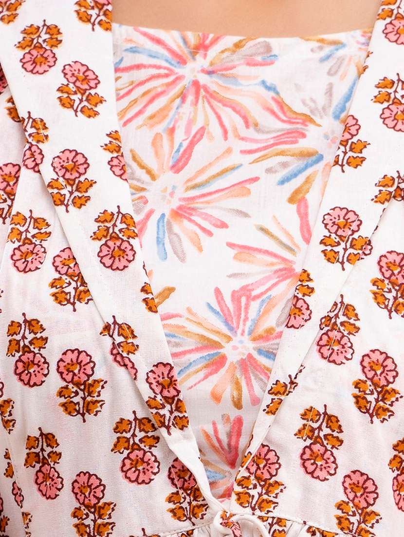 women printed three quarter sleeve short kurti - 21581301 -  Standard Image - 5