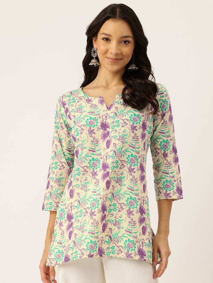 women three quarter sleeve straight kurti