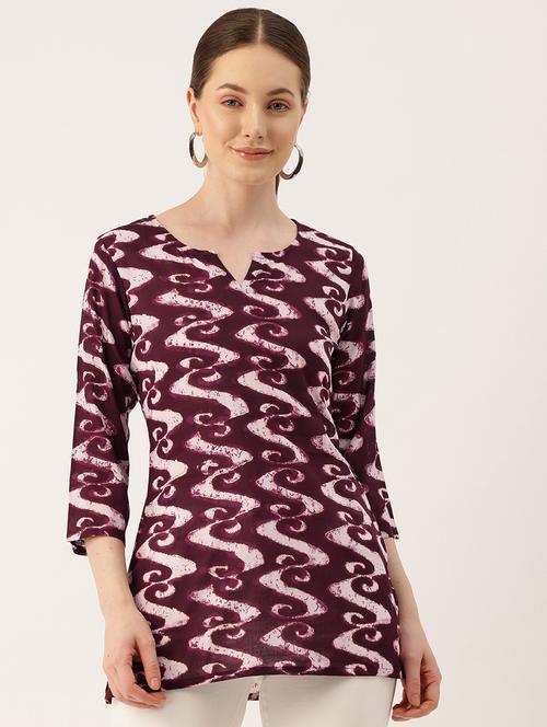 women three quarter sleeve straight kurti - 21581314 - Standard Image - 0