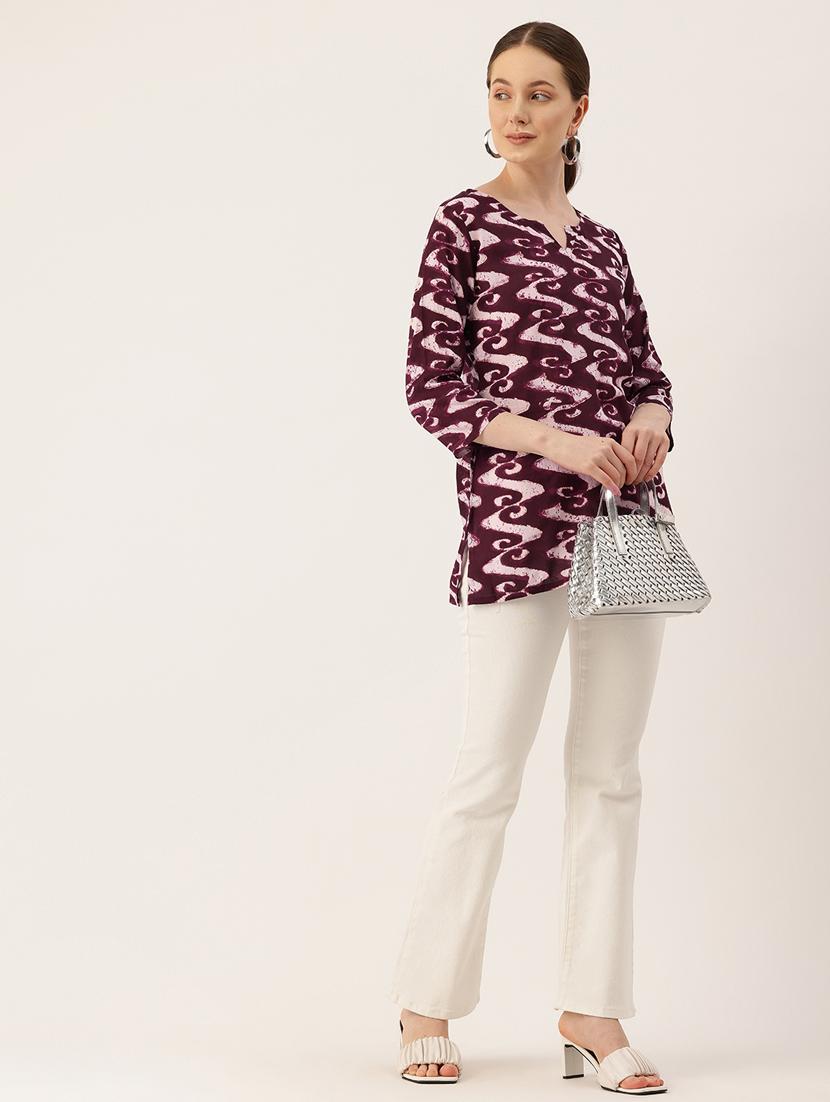 women three quarter sleeve straight kurti - 21581314 - Standard Image - 3