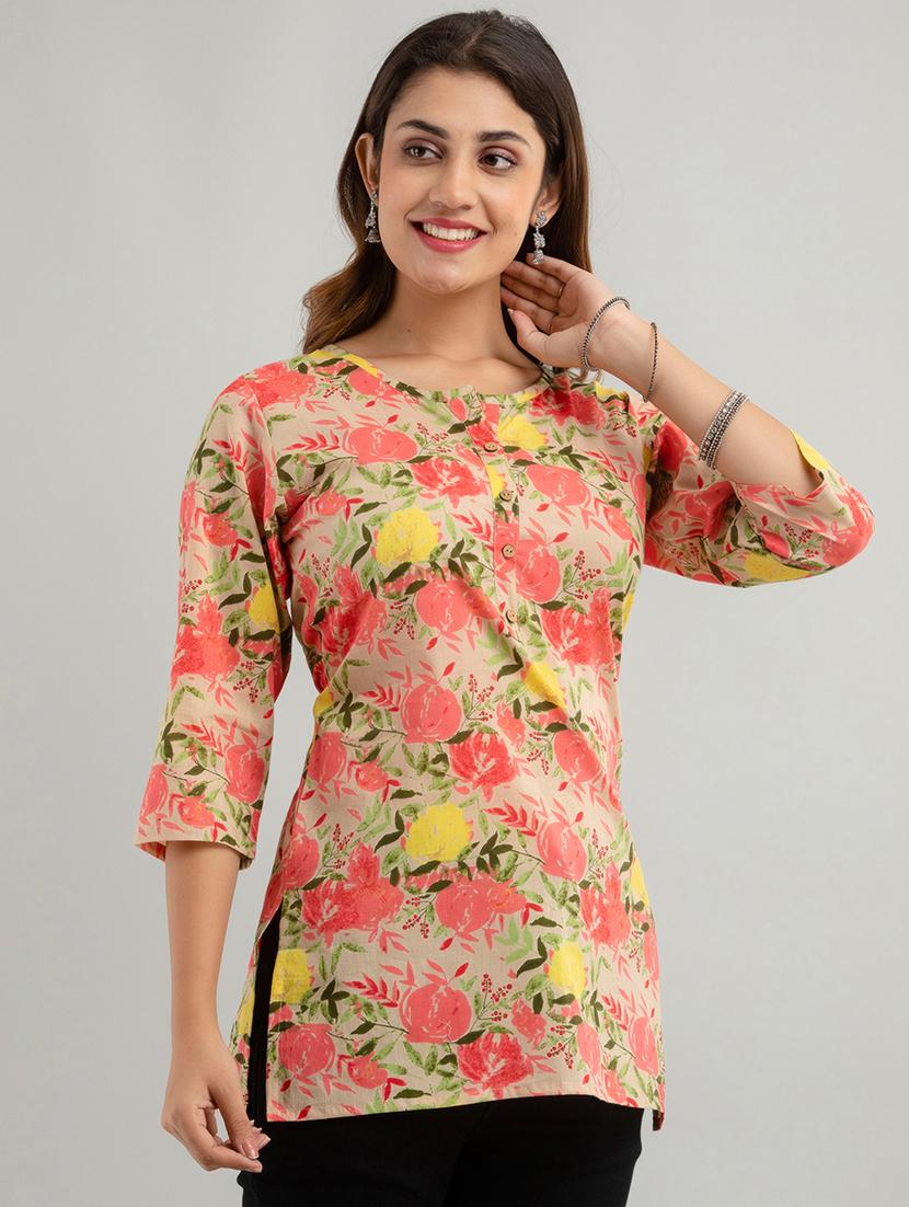 women three quarter sleeve straight kurti - 21581359 - Zoom Image - 0