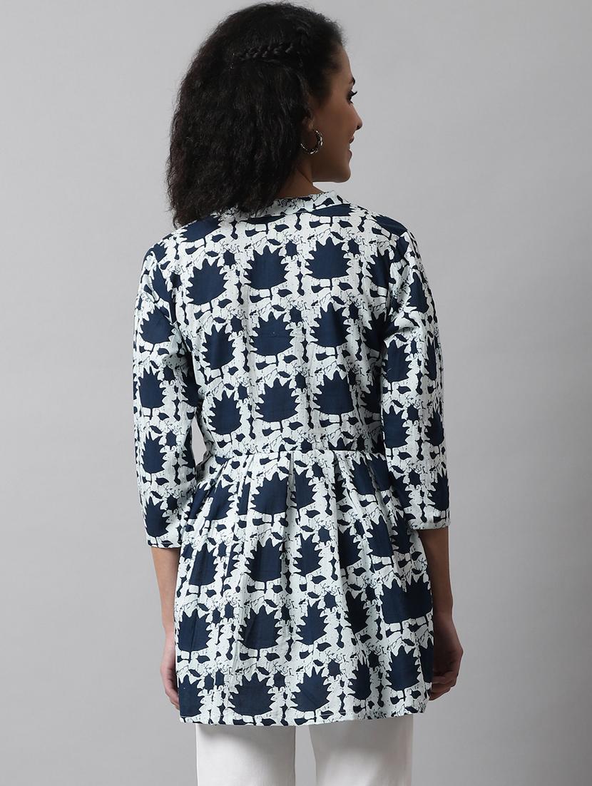 women printed three quarter sleeve short kurti - 21581370 - Standard Image - 3