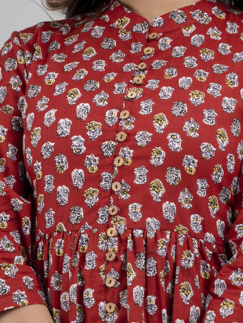 women printed three quarter sleeve short kurti - 21581378 - Standard Image - 5