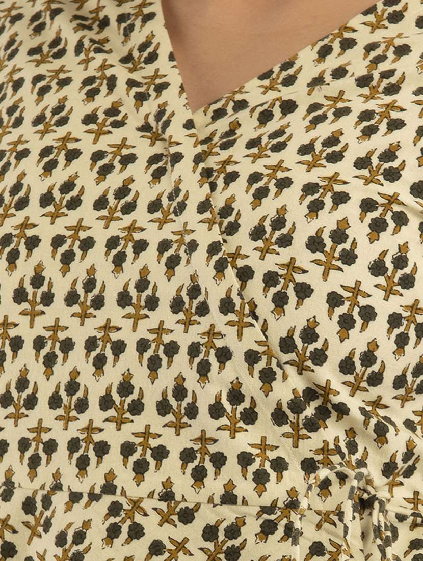 women printed three quarter sleeve short kurti - 21581408 - Standard Image - 5