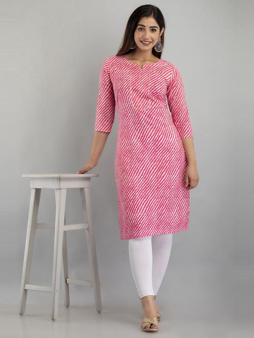 women printed three quarter sleeves straight kurta - 21581416 - Standard Image - 0