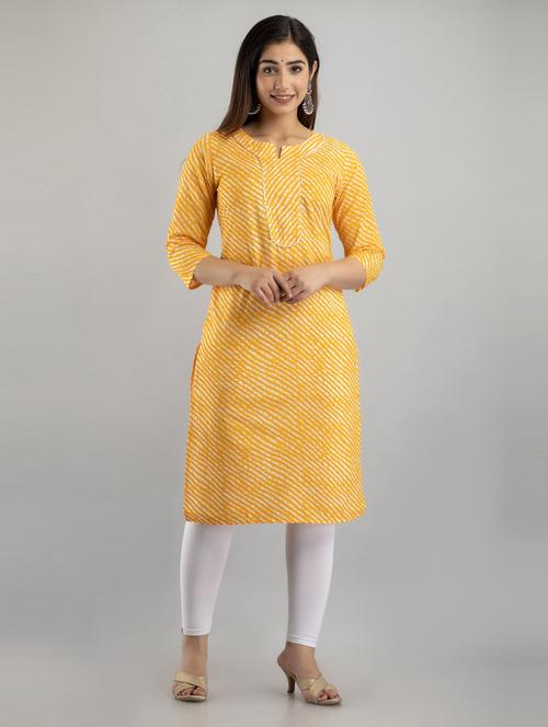 women printed three quarter sleeves straight kurta - 21581418 - Standard Image - 0