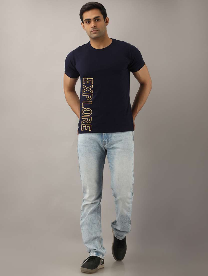men slim fit typographic placement printed short sleeve t-shirt - 21581734 -  Standard Image - 3