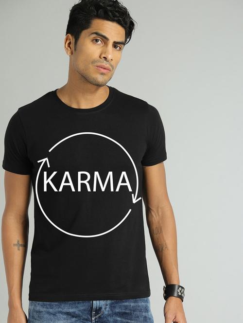 men slim fit front typographic printed short sleeves t-shirt - 21581767 - Standard Image - 0