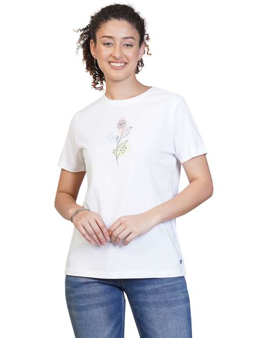 women printed short sleeve regular fit t-shirt - 21582144 -  Standard Image - 0