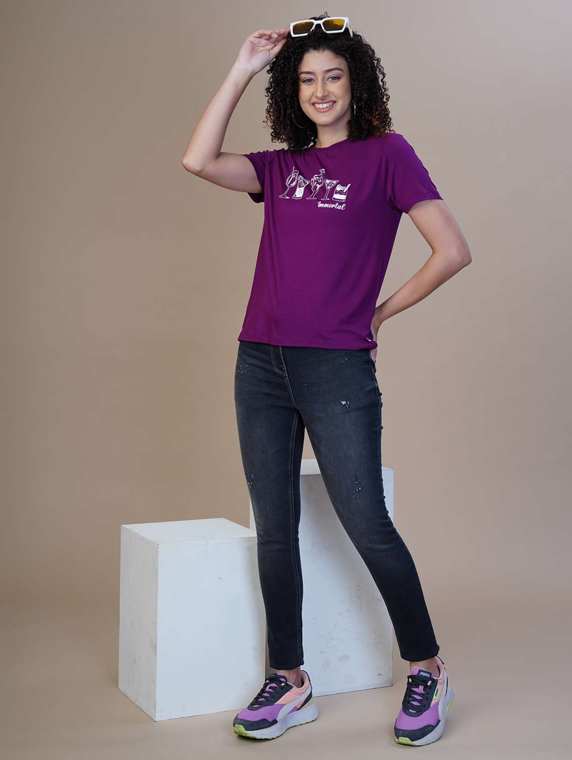 women printed short sleeve regular fit t-shirt - 21582162 -  Standard Image - 3