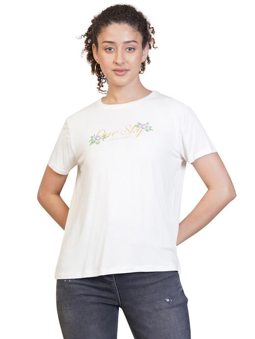 women printed short sleeve regular fit t-shirt - 21582189 - Standard Image - 0