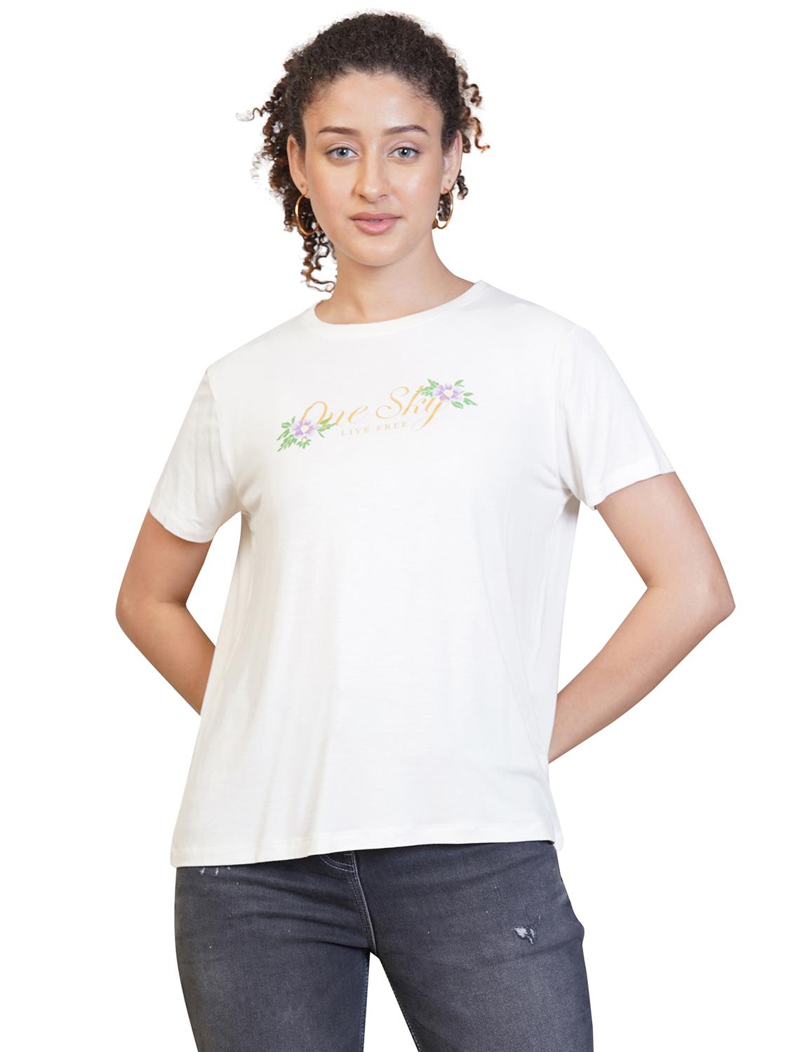 women printed short sleeve regular fit t-shirt - 21582189 - Zoom Image - 0