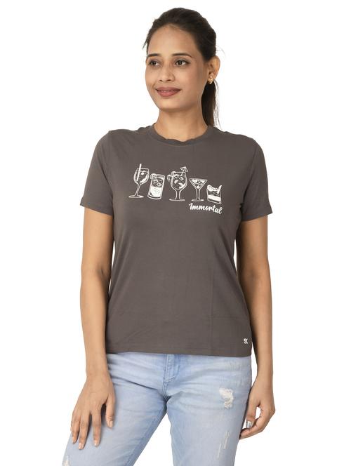 women printed short sleeve regular fit t-shirt - 21582190 -  Standard Image - 0