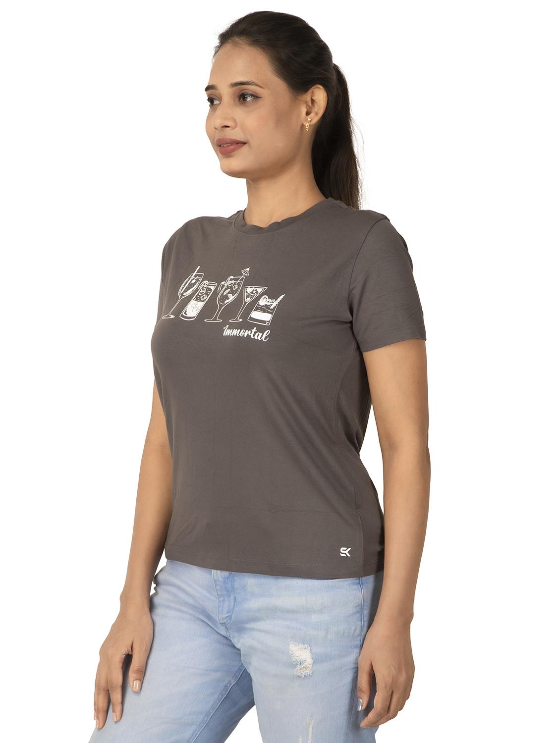 women printed short sleeve regular fit t-shirt - 21582190 - Standard Image - 3