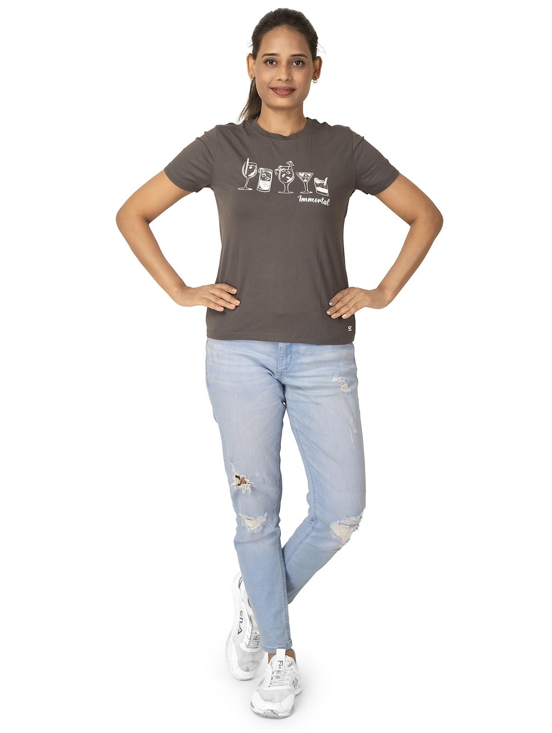 women printed short sleeve regular fit t-shirt - 21582190 - Standard Image - 5