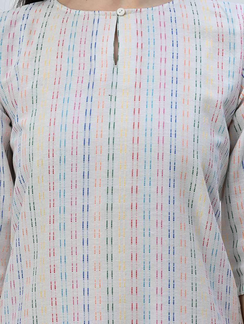 women self design key hole neck kurta pant set - 21582202 - Standard Image - 5