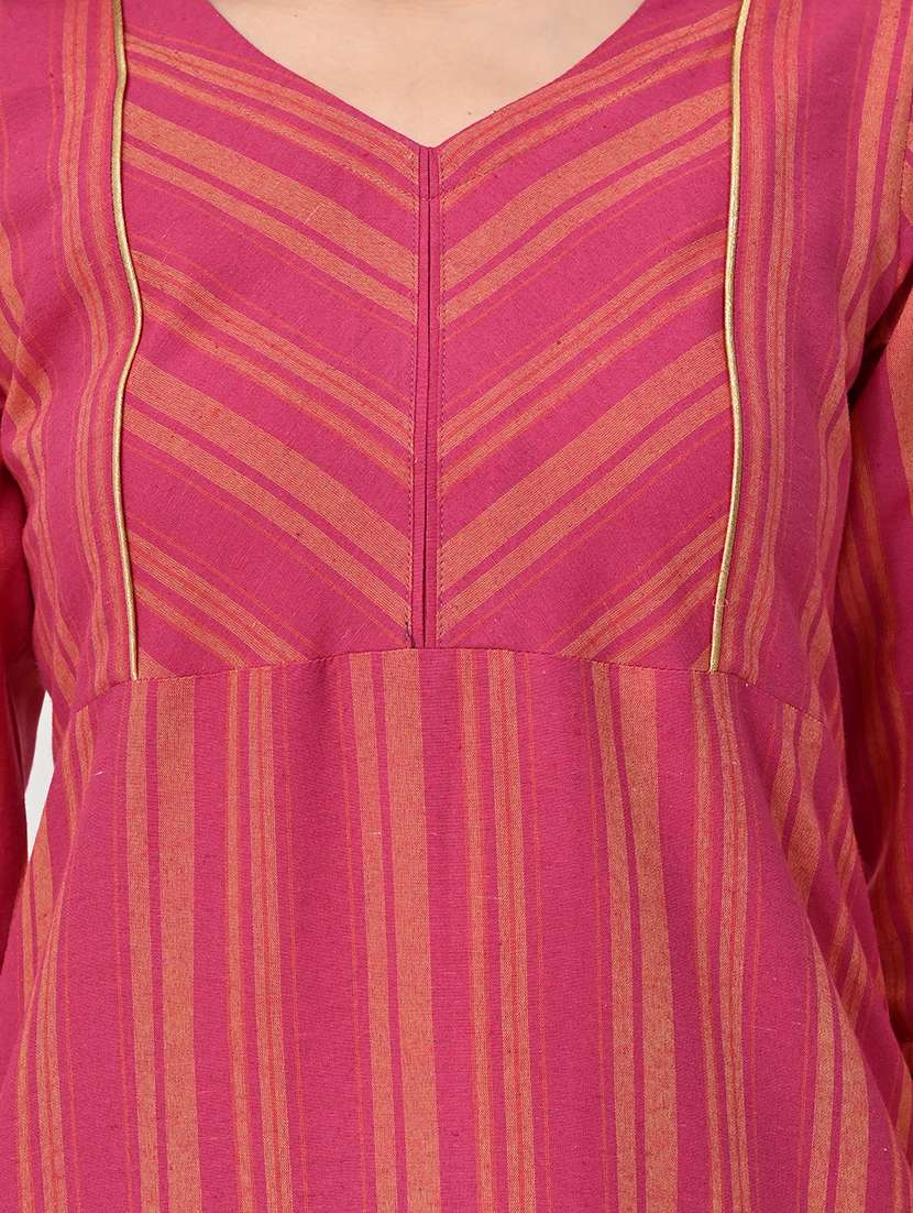women three quarter sleeve kurta pant with dupatta set - 21582204 - Standard Image - 5