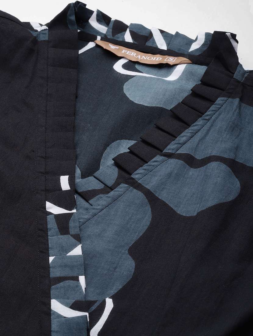 women black floral print wrap dress - 21582206 -  Standard Image - 5