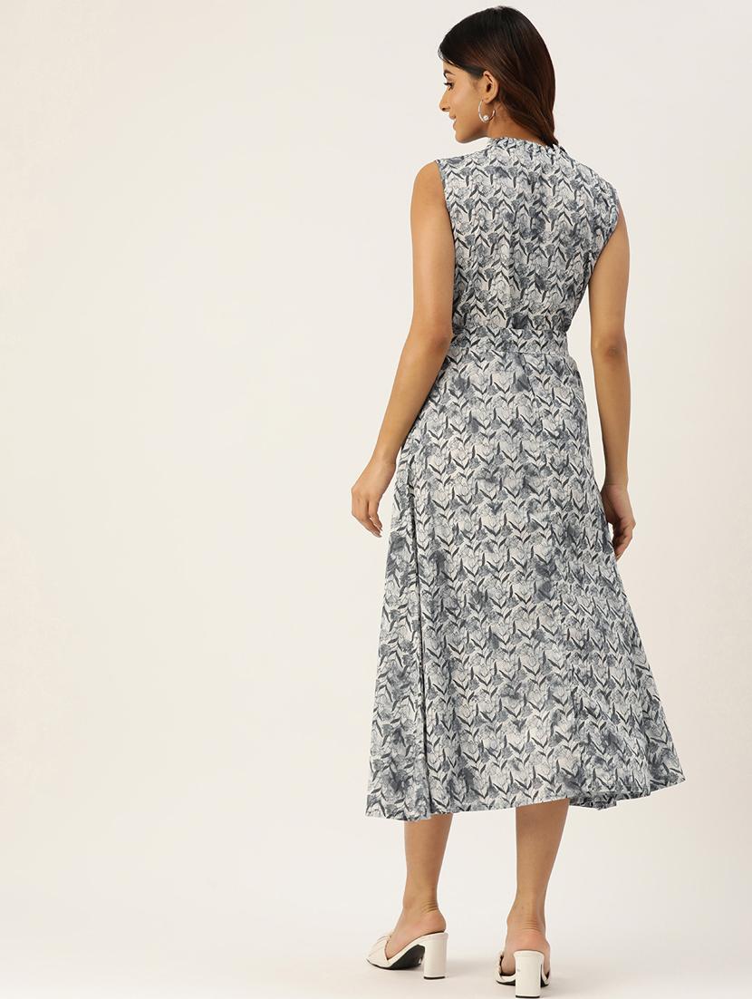 women grey floral print wrap dress - 21582211 - Standard Image - 3