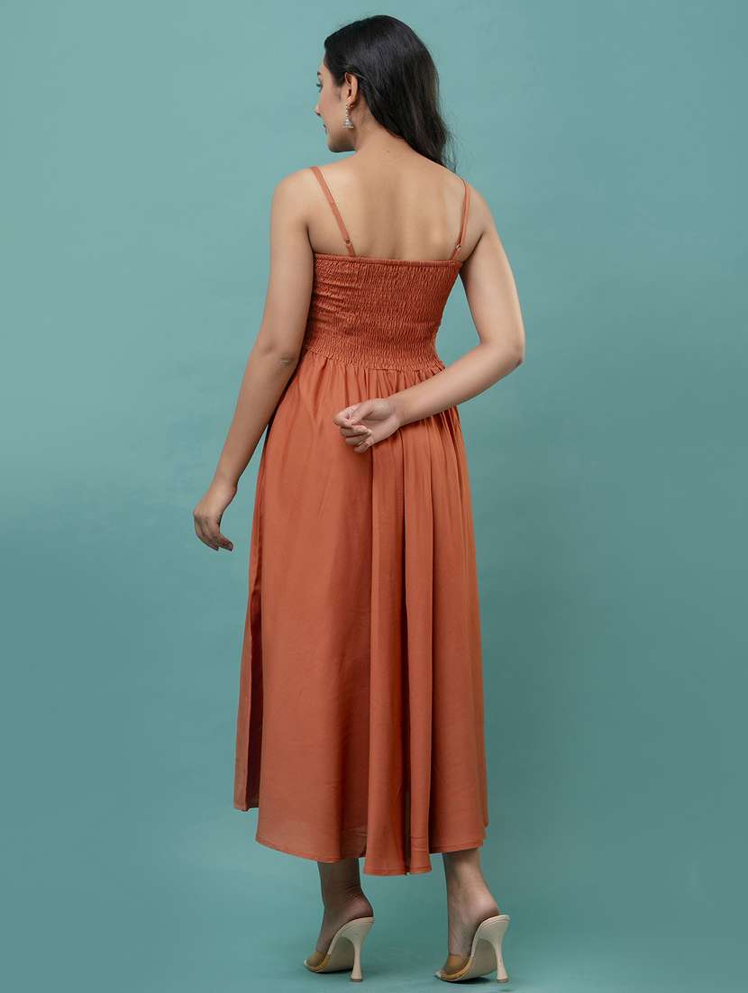 women solid sleeveless fit & flare dress - 21582216 -  Standard Image - 3